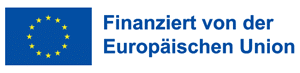 Logo der Europäischen Union mit blauem Hintergrund und gelben Sternen, daneben der Text: 'Finanziert von der Europäischen Union'.